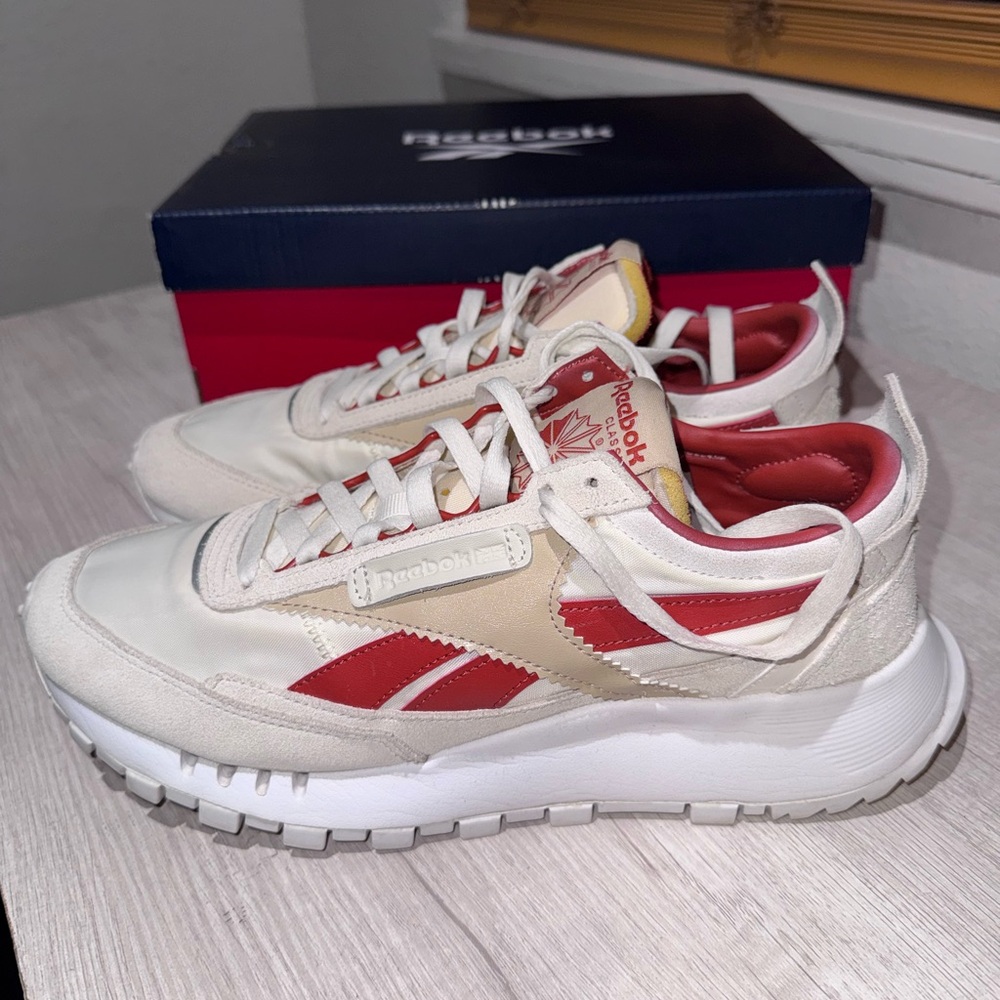 Reebok Red and White Athletic Shoes